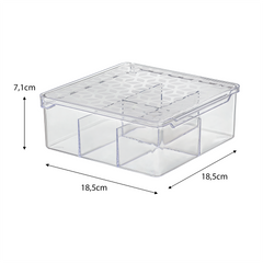 Box Multiuso com Divisória 1,5 Litros Transparente UZ - medidas