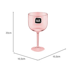 Taça Gin Translúcido 600ml Rosa UZ