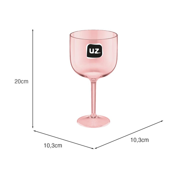 Taça Gin Translúcido 600ml Rosa UZ