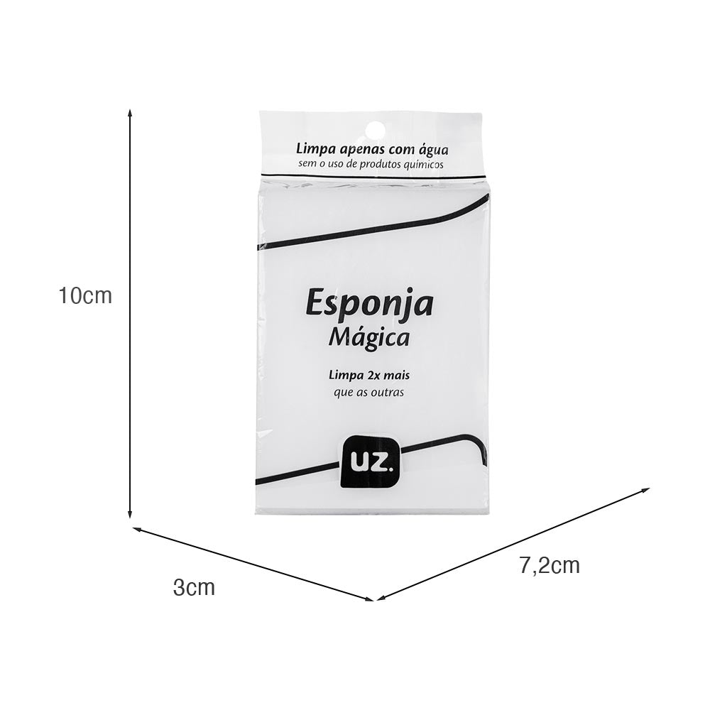Esponja Mágica 7,2cm x 10cm Branco UZ