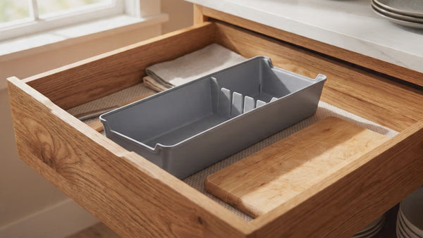 Vídeo do produto Organizador de Gaveta para Facas 12,5 x 34cm Cinza UZ